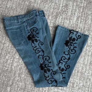 Embroidered Blue Jeans